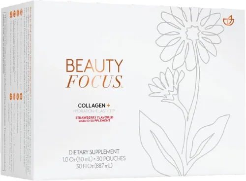 Vista 7 de Nu Skin Beauty Focus Collagen+ Suplemento líquido de colágeno marino con luteína y lípidos de trigo Apoya la hidratación de la piel, elasticidad