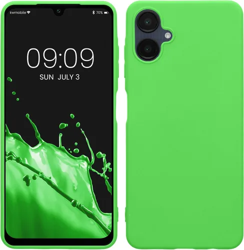 Vista 121 de kwmobile Funda compatible con Samsung Galaxy A12 - Funda protectora de silicona TPU suave y delgada - Azul Báltico