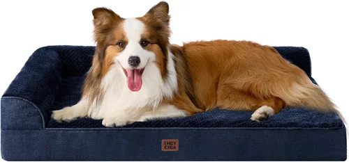 Vista 69 de EHEYCIGA - Cama ortopédica para perros de tamaño mediano, cama de espuma viscoelástica para perros, color beige Small Dog Sofa with Washable