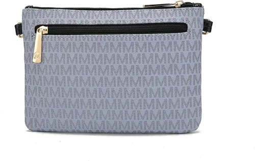 Vista 8 de MKF - Bolso cruzado para mujer, correa para la muñeca, bolso de hombro de piel sintética, bolso de bolsillo pequeño, color negro