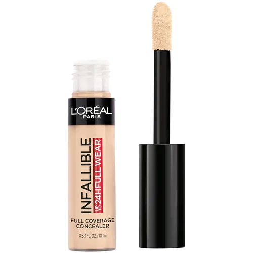 Vista 21 de L'Oreal Paris Makeup Infalible Full Wear Corrector mate impermeable, cobertura completa, tono de piel claro (Porcelain), 0.33 fl oz 320 PORCELANA