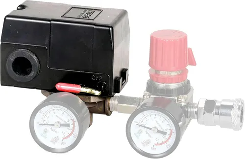 Vista 4 de Interruptor de presión resistente para compresor de aire 135-175 psi cuatro 4 puertos 26 amperios