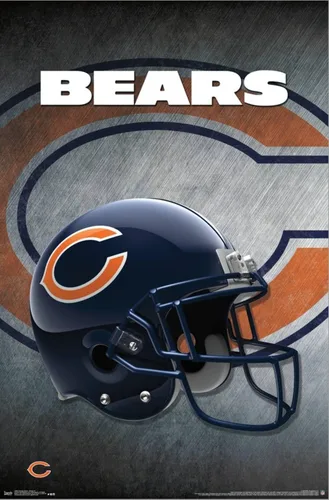 Vista 2 de Trends International NFL Chicago Bears - Póster de pared de lona con casco 16