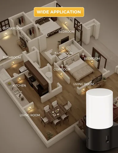 Vista 6 de L LOHAS LED Las luces nocturnas se enchufan en la pared, luz nocturna regulable 0-100LM Dusk to Dawn Sensor, Soft White 3000K, Plug in Nightlights
