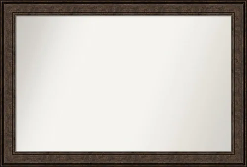 Vista 583 de Amanti Art Espejo de pared personalizado no biselado (25 x 25 pulgadas), marco de bronce acentuado, varios tamaños personalizados, espejo de baño