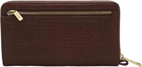 Vista 2 de Fossil Liza - Cartera de cuero con cremallera alrededor para mujer con correa retráctil para la muñeca