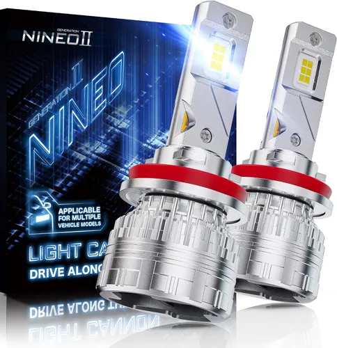 Vista 13 de NINEO - Bombillas H4, 600% de alto brillo de inserción directa, inalámbricas con ventilador, Plug&Play, luces antiniebla, paquete de 2