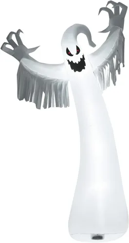 Vista 4 de Tangkula Fantasma inflable de Halloween de 12 pies, decoración de fantasma de Halloween con soplador y luces LED, decoración de fiesta de fantasma