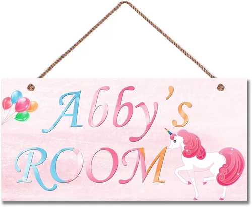 Vista 3 de Letrero personalizado, letrero mágico de unicornio, unicornio arcoíris para habitación de niños, decoración de pared con nombre personalizado