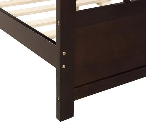 Vista 9 de Harper & Bright Designs Sofá cama de madera tamaño matrimonial, sofá cama tamaño matrimonial con soporte de listones de madera, sofá cama