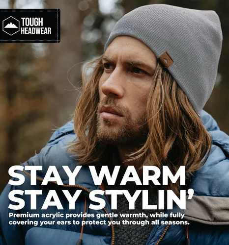 Vista 10 de Tough Headwear Daily Knit Beanie – Gorros para hombre – Sombreros de invierno para hombres y mujeres – Sombreros de punto cálidos para clima frío
