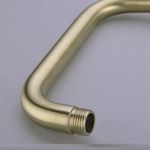 Vista 5 de TRUSTMI Brazo de ducha en forma de S de 13 pulgadas con brida, tubo de acero inoxidable extralarga soporte de cabezal de ducha de repuesto, oro Oro