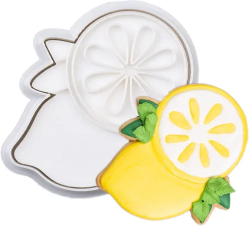 Vista 12 de Apple Cookie Cutters with Embosser Stamp 3D Printed PLA Citrus Fruit Shape 3 Inch Summer Citrus Party Birthday Baking Supplies