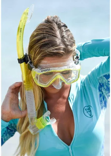 Vista 7 de EVO Snorkel semi seco de vapor - Equipo de snorkel - Snorkel para máscara de snorkel - Equipo de snorkel - Snorkel de buceo Negro