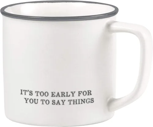 Vista 14 de Santa Barbara Design Studio Tazas de café en blanco y negro con diseños cara a cara, taza de cerámica, 16 onzas, 5 minutos más color fantasía