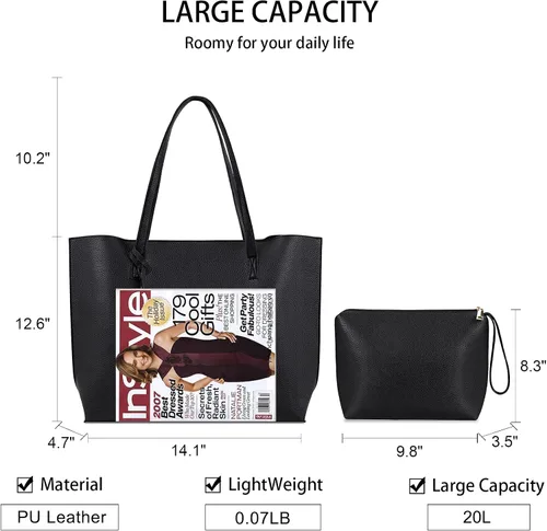 Vista 3 de Bolsa de mano para mujer, monederos y bolsos de cuero con borlas, juego de 2