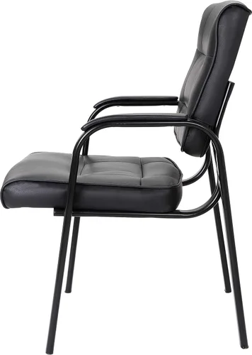 Vista 9 de JupiterForce Sillas de sala de espera, silla de cuero para recepción, oficina, recepción, sin ruedas, con reposabrazos acolchado, para el hogar