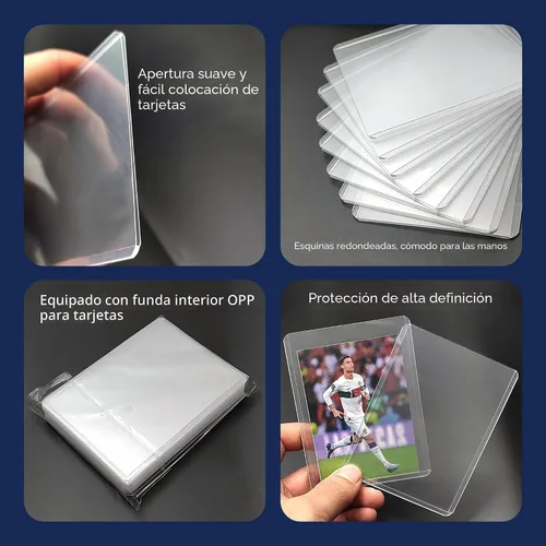 Vista 6 de 200 Card Sleeves Top Loaders for Cards, 35pt 3"x4" Clear (100Soft+100Hard)