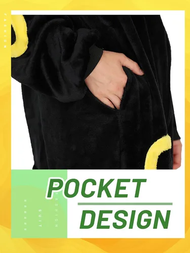 Vista 5 de QSTYLE Disfraz de animal para adultos, disfraz de Halloween, traje de cosplay de una pieza para mujeres y hombres