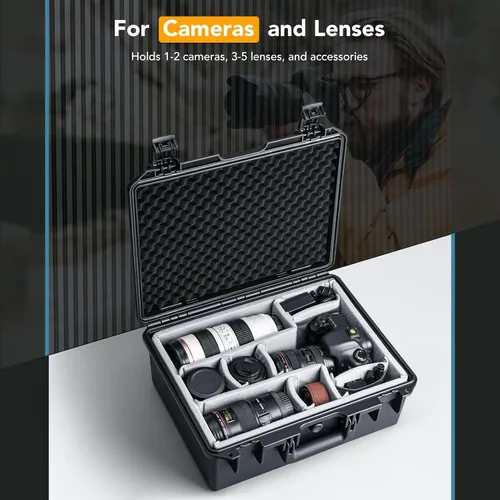 Vista 2 de Lykus PVC1 - Funda rígida con divisores para cámaras, lentes, DJI Mavic/Air/Mini PVC1 negro