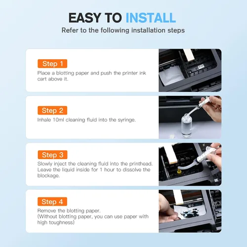 Vista 6 de Kit de limpieza de impresora E-Z Ink para impresora Epson Ecotank, kit de limpieza de cabezal de impresora para impresoras de inyección