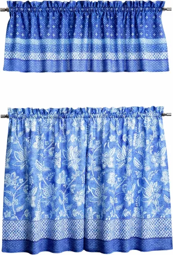 Vista 89 de Maison d' Hermine Juego de cortinas de cocina para ventanas, juego de cortinas de cocina 100% algodón, cenefas para el hogar [2 niveles