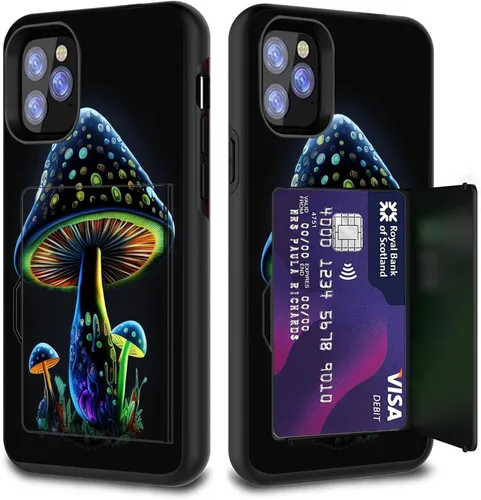 Vista 81 de Funda para tarjetas de crédito, doble capa híbrida a prueba de golpes, protección contra caídas con función atril para iPhone 17 de 6.3 pulgadas
