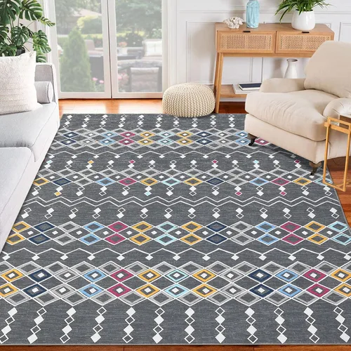 Vista 12 de FairOnly Tapete marroquí bohemio de 2 x 3 pulgadas, lavable, antideslizante, pequeño, para baño, cocina, dormitorio, entrada