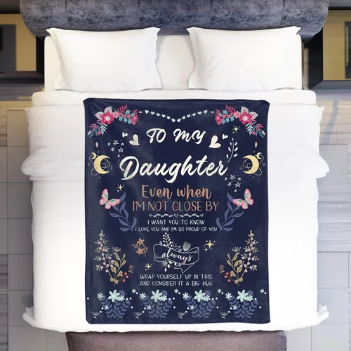 Vista 5 de BeneCharm Regalos para hija de mamá papá en Navidad, manta antibolitas para hija adulta, regalo de cumpleaños, 50 x 60 pulgadas