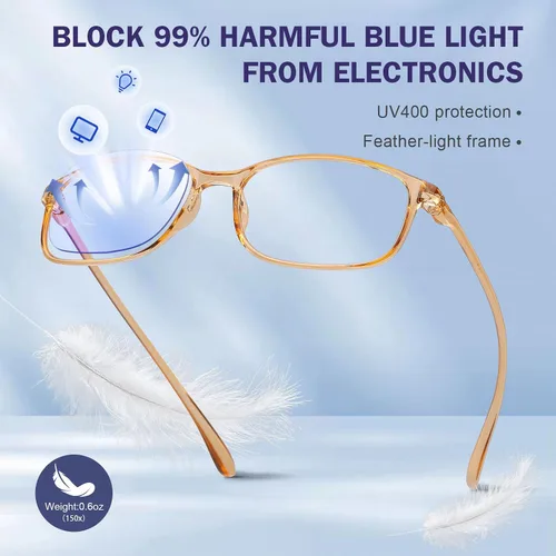 Vista 2 de AQWANO Blue Light Blocking Reading Glasses Women Men, Lightweight Flexible TR90 Computer Readers Unbreakable Cheaters Glasses