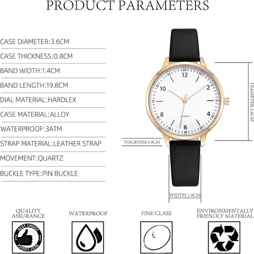 Vista 5 de IBSO Women Watches Leather Mesh Strap Round Case Analog Fashion Ladies Wrist Watches