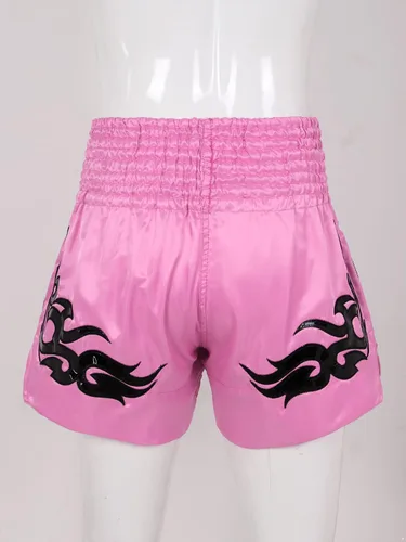 Vista 5 de YONGHS Pantalones cortos de boxeo Muay Thai para hombre y mujer