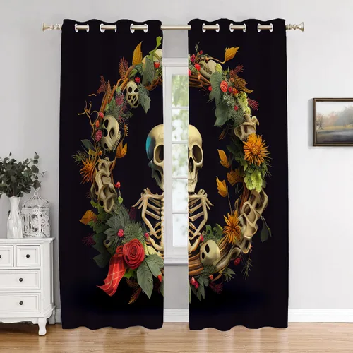Vista 106 de Cortinas opacas de cocina con pintura al óleo de Europa rosa y negra para ventanas, cenefas opacas modernas de torre Eiffel de poliéster multicapa