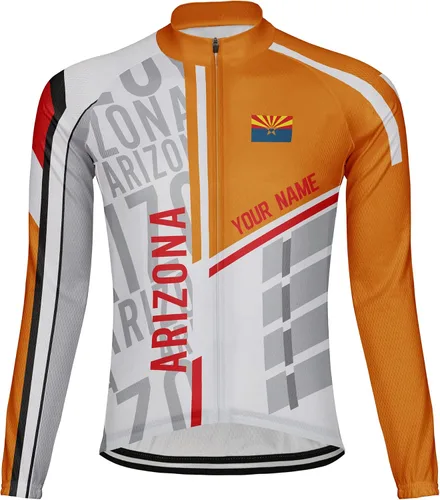 Vista 2 de Personaliza la camiseta de ciclismo de manga larga de Arizona para hombre