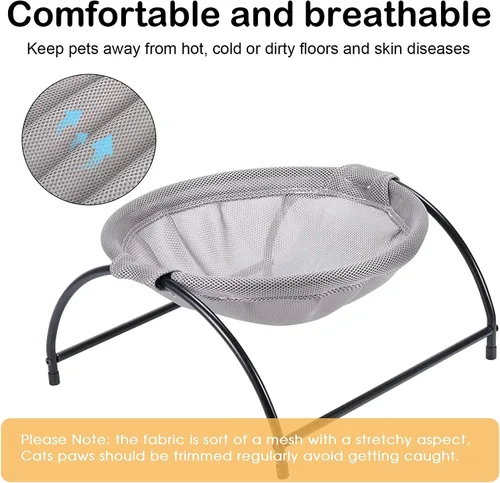 Vista 2 de NANANARDOSO Cama para gatos, hamaca para gatos – Cama de dormir desmontable elevada para perro, cuna hamaca transpirable, fácil de montar