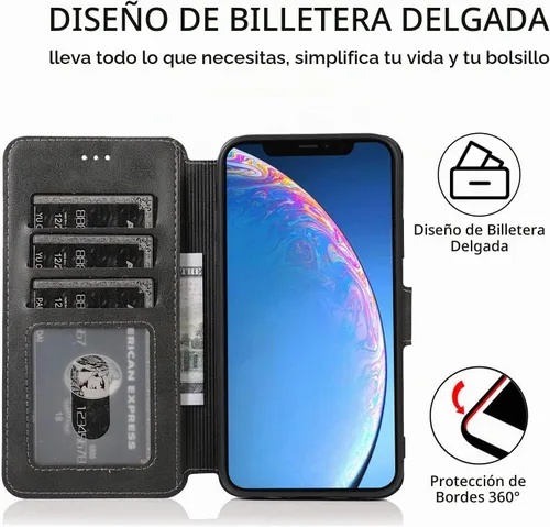 Vista 2 de QLTYPRI Funda tipo cartera para iPhone 11, color negro