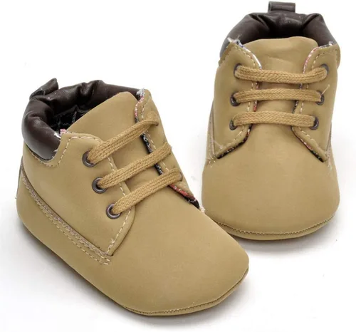 Vista 2 de Zapatos de bebé para niños de alta calidad, color marrón