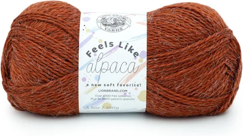 Vista 11 de Lion Brand Yarn Feels Like alpaca, hilo suave para tejer, borgoña, 1 paquete