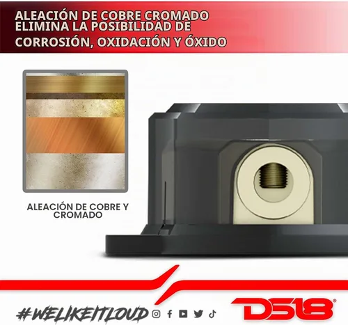 Vista 4 de DS18 DB1034 Bloque de distribución 1X0-GA en salida 3X4-GA para amplificadores de coche