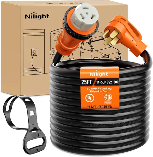 Vista 77 de Nilight Cable de Extensión para Secadora EV de 15 Pies 3 Clavijas 30 Amperios NEMA 10-30P 10-30R Cable de Extensiones Antiguas Servicio Pesado