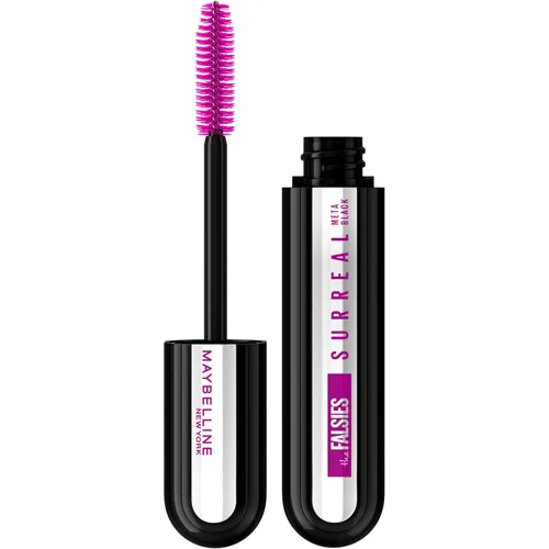 Vista 8 de Máscara de pestañas lavable The Falsies Surreal Extensions de Maybelline, máscara de volumen y alargamiento, maquillaje, negro más negro, 1 unidad