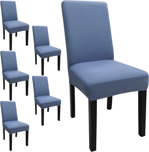 Vista 18 de Fundas para sillas de comedor, juego de 2 fundas, con patrón elástico Parsons, de elastano, extraíbles y lavables, protector para sillas de cocina