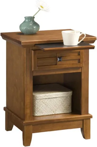Vista 9 de Mesita de noche Home Styles Arts And Crafts, acabado blanco, Madera, Roble cottage