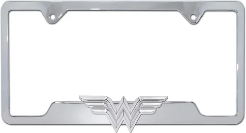 Vista 13 de Elektroplate - Placa de matrícula con licencia oficial DC Comics Mujer Maravilla Negra, completamente de metal, tamaño estándar, superhéroe, marco