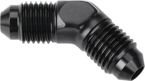 Vista 3 de 3AN macho a 3AN macho Flare 45 grados Unión acoplador adaptador de montaje aluminio negro
