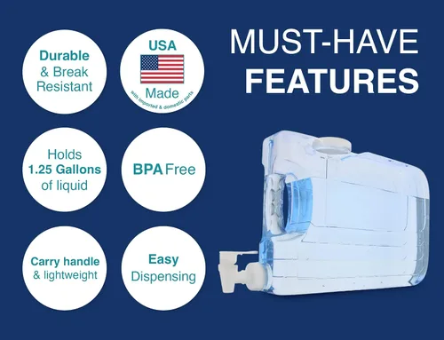 Vista 3 de Arrow Home Products Oasis Dispensador de bebidas para refrigerador, 1.25 galones, dispensador de bebidas de plástico con espita para una fácil