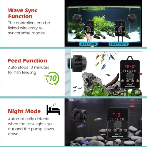 Vista 3 de hygger Bomba magnética silenciosa de 24 V CC con controlador protector de peces, 1500 GPH para acuarios de agua salada y agua dulce