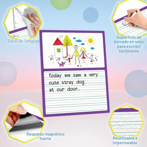 Vista 6 de Aizweb Papel Magnético Gigante para Dibujar y Escribir, Papel de Borrado en Seco con Líneas para Pizarra Blanca, Accesorios para Pizarra, Papel