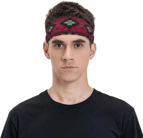 Vista 6 de Diademas nativas americanas, bandas elásticas para la cabeza, diademas anchas para yoga, bandas para el cabello de moda para mujeres y niñas