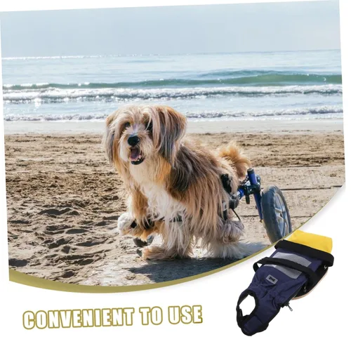 Vista 4 de Garneck Silla de ruedas PET para perros discapacitados, patinete ajustable para pasear perros con bolsa de remolque para patas traseras, carrito